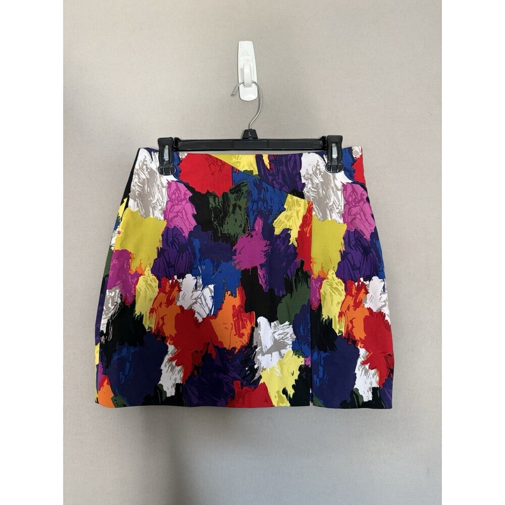 Kate Spade Saturday Mini Skirt 4 Womens Colorful Pockets Zipped Artsy Multicolor